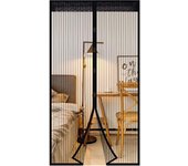 Mosquitera Magnética para Puertas 90 x 210 cm Cortina Protección contra Insectos para Puerta de Balcón Sala de Estar Puerta de Patio Pegado sin Taladrar, Negro