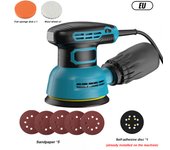 Lijadora excéntrica eléctrica de 300W, placa de lijado de 5 pulgadas y 125mm, máquina pulidora de coche y muebles de procesamiento de madera