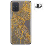Tumundosmartphone Funda Gel Transparente para Samsung Galaxy A71 diseño Hojas Dibujos
