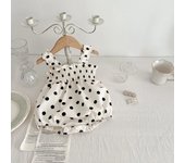 Vestido De Verano Para Bebe Con Halter Y Puntos Onda Princesa Unipersonal Moda Ropa Material De Algodón Estilo lindo