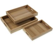 Juego de Bandejas Versa Madera MDF 30 x 5,5 x 40 cm (3 Piezas)