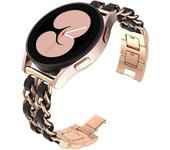 20mm 22mm Band for Samsung Galaxy Watch 4/classic/5/6/active 2 Leather+Metal Link bracelet correa HUAWEI watch gt 2e 3 4 Strap