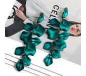 Korean Fashion Acrylic Petal Flower Tassel Dangle Earrings For Women Luxury Vintage Fairy Wedding Party Jewelry Accessories Gift