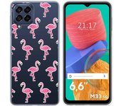 Funda Silicona Transparente para Samsung Galaxy M33 5G diseño Flamenco Dibujos