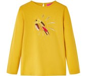 Camiseta Infantil de manga large ocre Dark 104