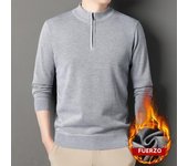 Autumn Winter Men's Sweatshirt Warm Pullover Solid Color Half Zipper Casual Sweater Fleece Long Sleeve Men's Sweatshirts Top