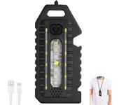LED Red Blue Shoulder Tactical Police Flashlight with Clip USB Rechargeable Torch Bike Taillight Helmet Warn Light