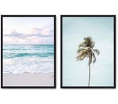 Set de 2 cuadros calidad premium con marco de madera - 30x40 cm o 50x70 cm - POSTER LAB