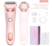 2 in 1 Women Shaver Tool Women Electric Epilator Waterproof Dual Head Electric Epilator Rechargeable Hair Remover for Face Body