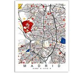Madrid World City Colour Map Canvas Art Painting New York London Paris Poster and Print Wall Art Picture for Home Decoration