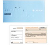 LOAN Talonario Comunidad de Propietarios Modelo T-48 con Matriz, 1/3 Folio, Copia Arrancable Microperforada, Recibo de Comunidad, 100 Hojas - Pack 10 Unidades