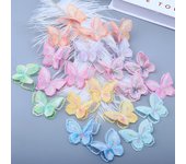20pcs/lot Embroidery Butterfly Patches for Clothing, Blue Flower Patches for Bags, Decorative Applique, Sew On, DIY Fashion