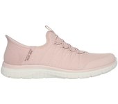 Cómoda  Deportiva mujer Skechers SLIP-INS VIRTUE - GLOW rosa con cordones elásticos. Talón moldeado Skechers Slip-ins, una exclusiva Heel Pillow Plantilla Memory Foam. Altura Tacón bajo (1-3 cm) Referencia 104426-ROS