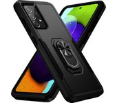 Case for Samsung Galaxy A73 A72 A71 A55 A54 M42 M40S M12 Shockproof Armor 360° Car Magnetic Ring Holder Soft Edges Phone Cover
