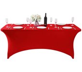 1Pc Spandex Table Cover for 6FT/4FT Table Universal Fitted Stretch Tablecloth for Party, Banquet, Wedding and Events