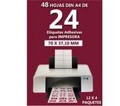 Etiquetas Adhesivas Din A4 para Impresora  48 HOJAS 12 pack de 4 Folios  Variantes de 24-8-4 y 2 Etiquetas por Folio  Compatibles con Impresora Inkjet-Laser-Fotocopiadora  Marca El Futbolin