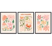 Set de 3 cuadros calidad premium con marco de madera - 30x40 cm o 50x70 cm - POSTER LAB