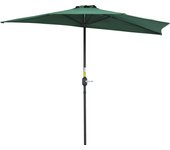 Outsunny Sombrilla 269x138x236 cm Parasol de Jardín con Manivela y Forma Semicircular para Exterior Terraza Patio Piscina