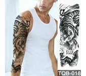 Large Full Arm Sleeve Tribal Totem Waterproof Temporary Tattoo Sticker Skull Totem Bird Wolf Tiger Fake Tatoo Body Art Men Women