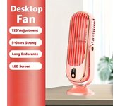 Ventilador Portátil de Aire Acondicionado 5 Velocidades, 720° Soplador de Aire Envolvente, Ideal para Oficina, Turismo, Camping