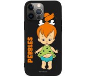Funda original compatible con iPhone 13 Pro Max Negro con un diseño de Flinstones Pebbles