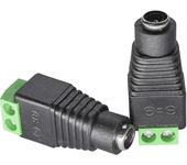 CABLEPELADO Conector de alimentación de CC | Conector jack hembra Alimentación CCTV | Apto para tira LED, altavoces Bluetooth, monitor de cámara CCTV | 12 V CC 1A | DC 5.5 x 2.1 mm | Hembra | 1 ud