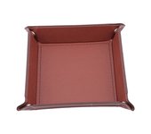 Rolling Folding Hexagon Dice Game Storage Tray Holder Double Sided Thick PU Leather&Velvet Dice Mat Office Supplies