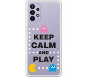 Funda compatible con Samsung Galaxy A32 5G - Keep Calm Circulos Blancos