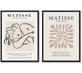 Set de 2 cuadros calidad premium con marco de madera - 30x40 cm o 50x70 cm - POSTER LAB