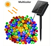 7M/12M LED Solar Lights, 100 Lights, Outdoor Waterproof Fairy Garland Lights, Christmas Party Decorations For Outside Warm White