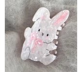 1pc Gentle bow, little rabbit, super cute pink shark clip, niche headband, sweet hair accessory