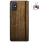 Tumundosmartphone Funda Gel Tpu para Samsung Galaxy A71 5G diseño Madera Dibujos