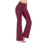 Women's Flared Pants with Pockets, Flared Leg Yoga Pants High Waist Fitness Casual Tummy Tuck Pants