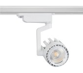 LEDKIA LIGHTING - Foco Carril LED Monofásico | 30W 3000 lm | Luz Cálida 3000K | Tecnología COB | Duración 40,000 Horas | Material PC y Aluminio, Blanco Cálido, Policarbonato