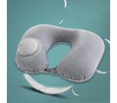 Almohada de viaje inflable en forma de U, cojín de aire portátil, soporte para el cuello, cómodo, prensa para dormir para inflar