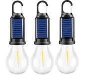 1/3/5pcs Outdoor TypeC Charge/Solar Power LED Lamp Bulb High Brightness Emergency Light Hook Up Camping Fishing Portable Lantern
