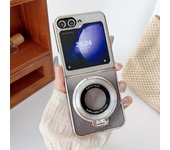 360 Rotata Magsafe Bracket Case for Samsung Galaxy Z Flip 6 5 Flip6 Luxury Plating Glitter Slim PC Cover for Samsung Z Flip 3 4