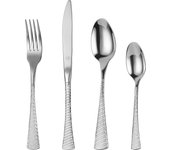 Mr.Spoon Juego 24 Piezas Cubiertos, Acero Inoxidable 18/0, Plateado, Alta acabado, Diseño moderno, Incluye cuchillo,tenedor,cuchara,cucharilla, Cubertería, Apto para lavavajillas. Ideas de regalo， Incluye bolsa de regalo.90002