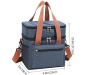 Bolsa de almuerzo cruzada de moda con aislamiento grueso y gran capacidad para uso comercial.