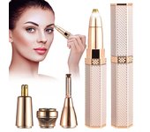 4 In 1 Facial Electric Shaver For Women Full Body Epilator Rechargeable Painless Eyebrow Nose Bikini Hair Trimmer