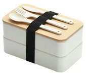 Lonchera Japonesa con tapa de Bambú para Horno microonda, compartimenton Dedicado para trabajadores de oficina, lonchera de plástico aislante para estudiantes, lonchera de entrada