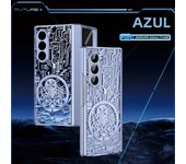 Luxury Mechanical Legend Plating Case for Samsung Galaxy Z Fold 6 5 4 3 2 Phone Cover Hinge Folding with Front Screen Glass Film