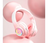 Bluetooth 5.3 Wireless Headphones Foldable Stereo Bass RGB Colorful Light Earphone Kids Girl Helmet Gift With Mic For TV Gaming
