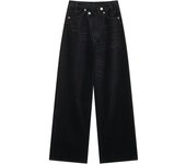 TRAF Women's Basic Hundred Jeans New Fashion Asymmetric Design High Waist Wide Leg Trousers Casual Women's Straight Leg Jeans