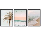 Set de 3 cuadros calidad premium con marco de madera - 30x40 cm o 50x70 cm - POSTER LAB
