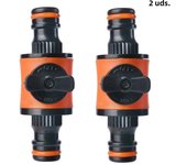 2PC Garden Hose Pipe Tap Shut Off Valve Fitting Connector Pipe Coupler Stop Water Connection Repair Joint Irrigation System Adap