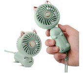 Ventilador portátil de mano, mini ventilador de mano USB with Batería recargable Y 3 velldades, Lindo ventilador Eléctrico