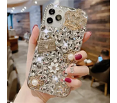 Bling Diamond Bead Chain Mirror Strap Phone Case For iphone 15 14 X XR XS 13 11 Pro Max 12 Pro  Cover