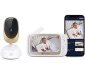 Motorola Nursery VM85 Connect Vigilabebés con Cámara – WiFi y App Móvil, Pantalla 5”, Visión Nocturna, Giro/Inclinación, Comunicación Bidireccional, Canciones de Cuna, Sensor de Temperatura, Luz Nocturna, Alcance 300m