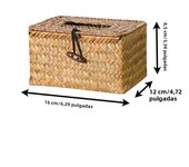 Straw Tissue Box Handmade Woven Rattan Napkin Holder Box Roll Paper Tray Car Living Room Storage Box Home Decor